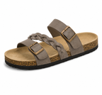 Caiden - Braided Leather Cork-Style Sandals
