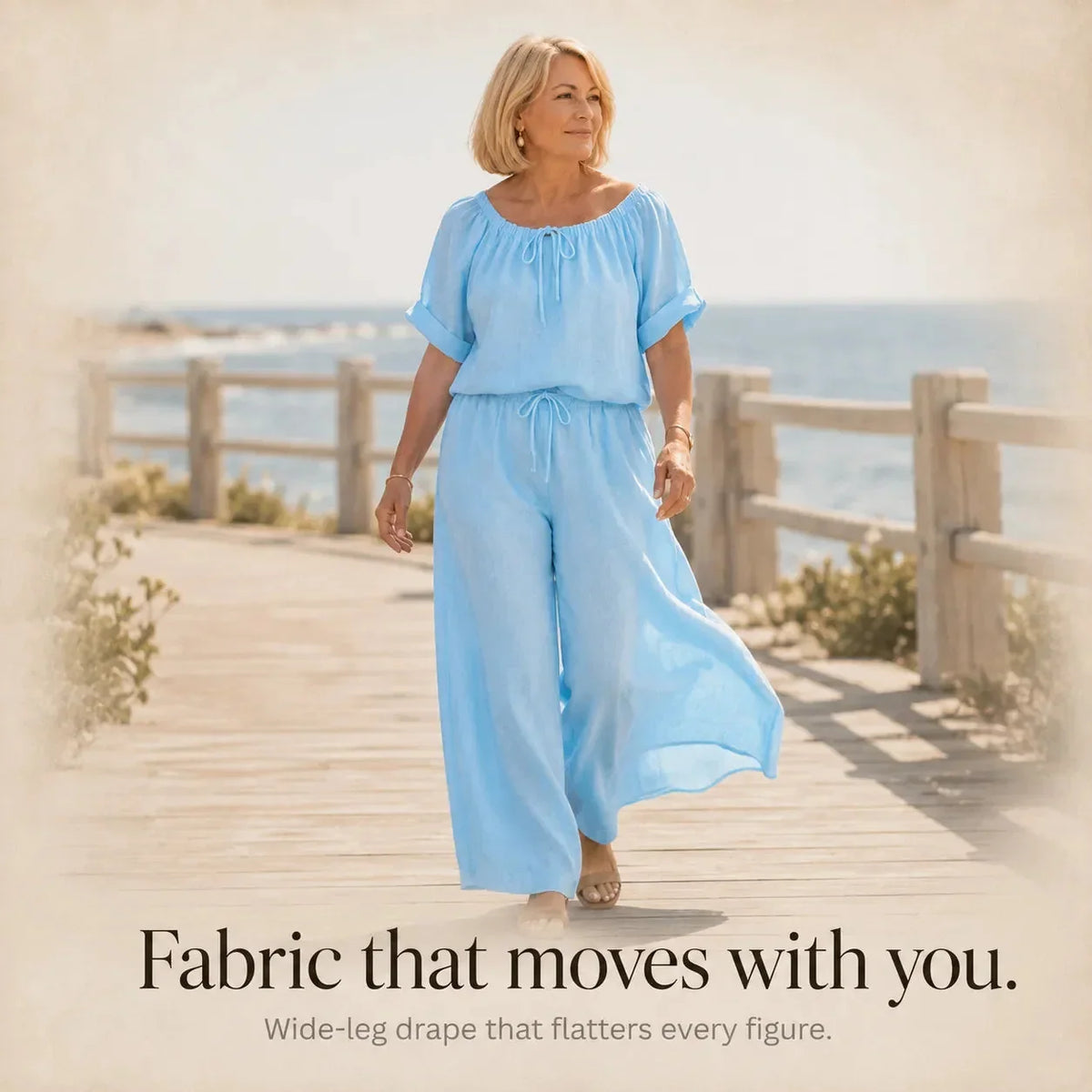 Soléne – Top & Wide-Leg Pants 2-Piece Set