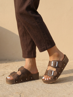 Double Strap Sandal - Brown