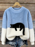 Caitlin – Casual Cat Graphic Sweater