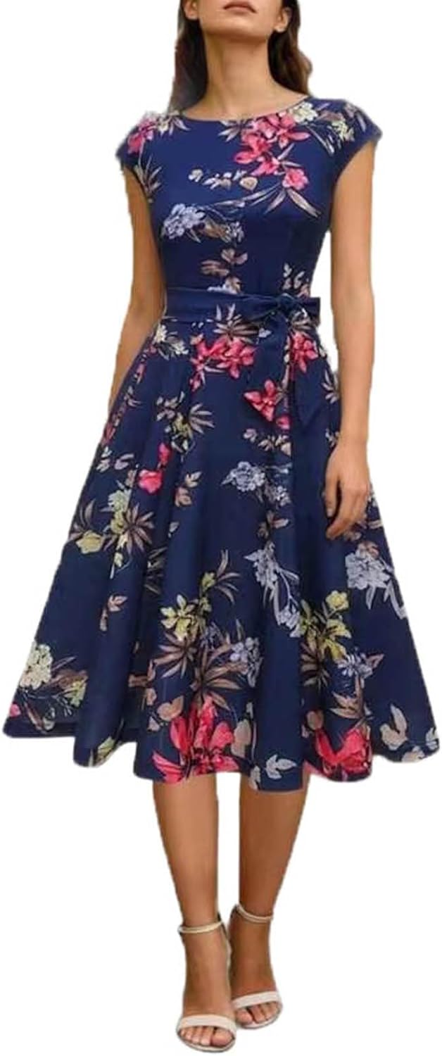 Mae | Women's Vintage Floral A-Line Dress
