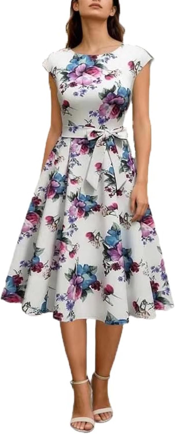 Mae | Women's Vintage Floral A-Line Dress