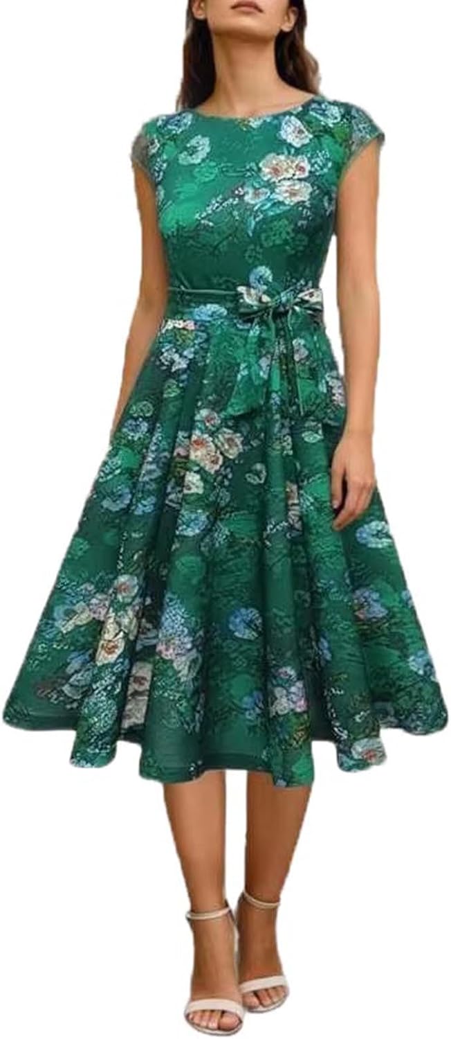 Mae | Women's Vintage Floral A-Line Dress