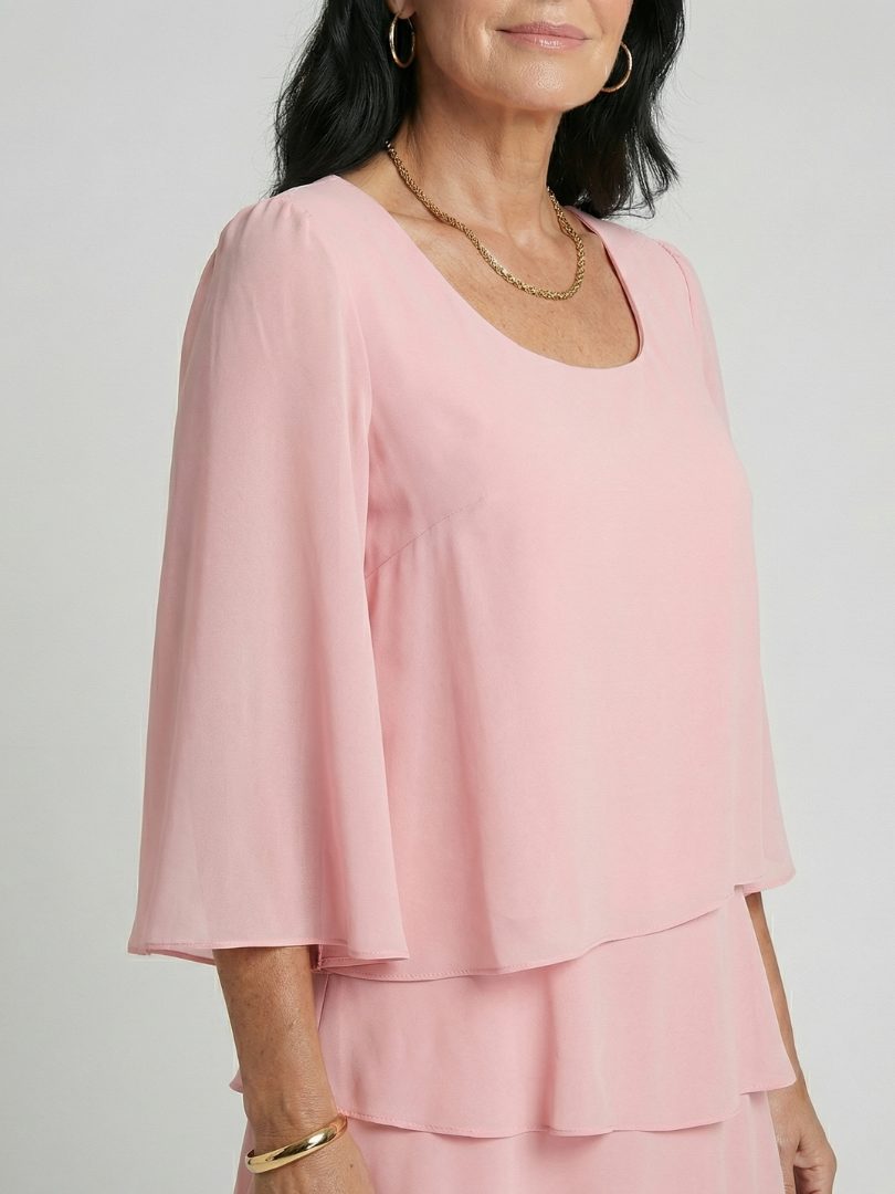 Della | Layered Flare Sleeve Knee Length Dress