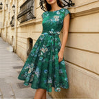 Mae | Women's Vintage Floral A-Line Dress
