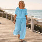 Soléne – Top & Wide-Leg Pants 2-Piece Set