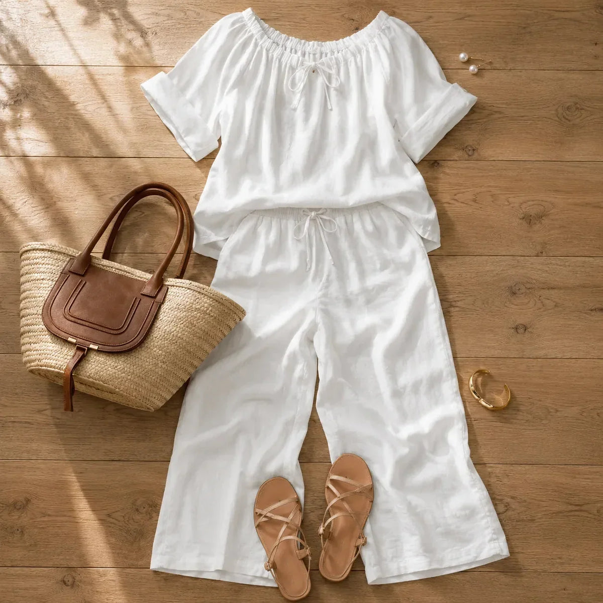Soléne – Top & Wide-Leg Pants 2-Piece Set