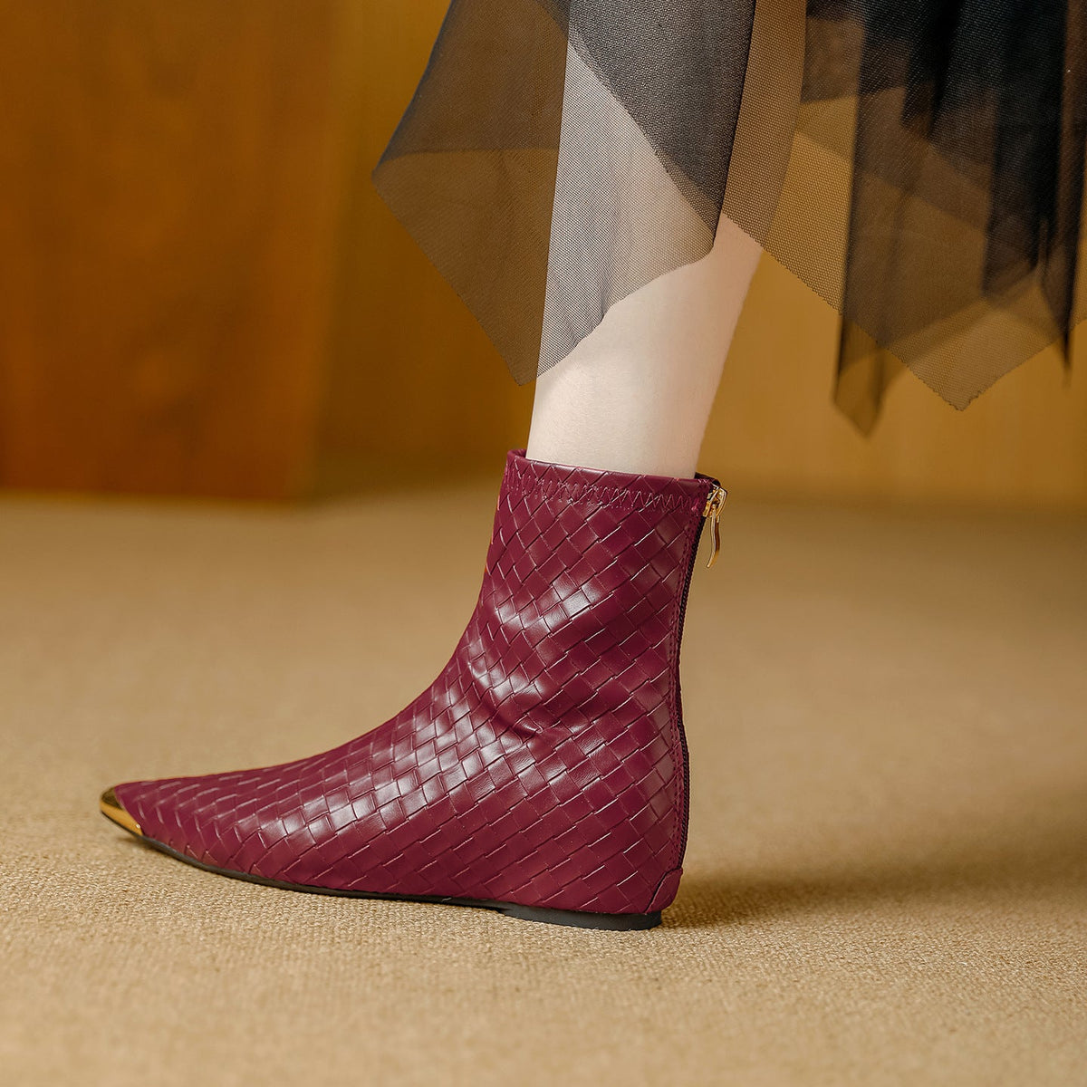 Lunara Woven Leather Boots