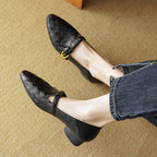 Alisa Block Heel Flats