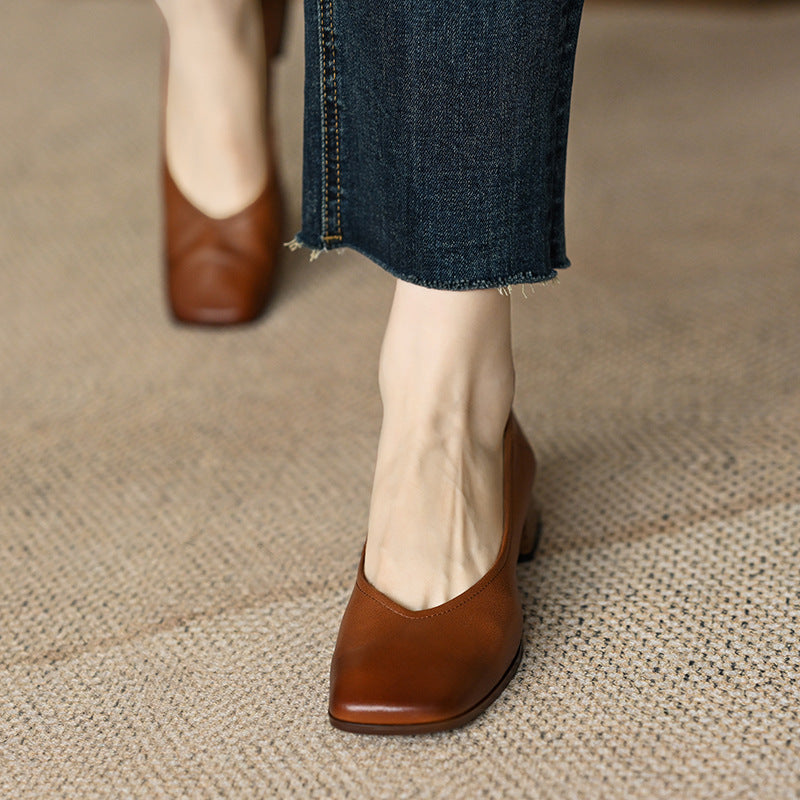 Evelyn Square-Toe Heels