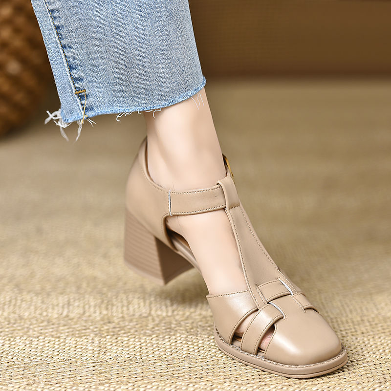 Marseille Leather Strap Heels