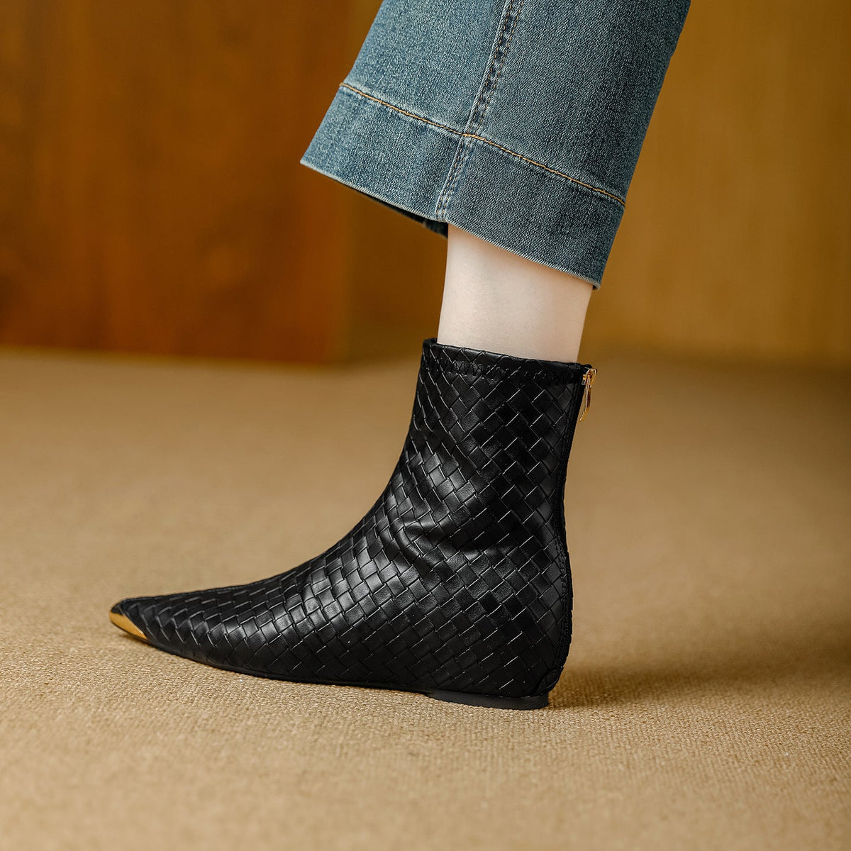 Lunara Woven Leather Boots