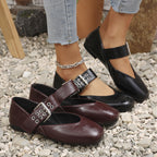 Merlot Mary Jane Flats