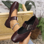 Merlot Mary Jane Flats