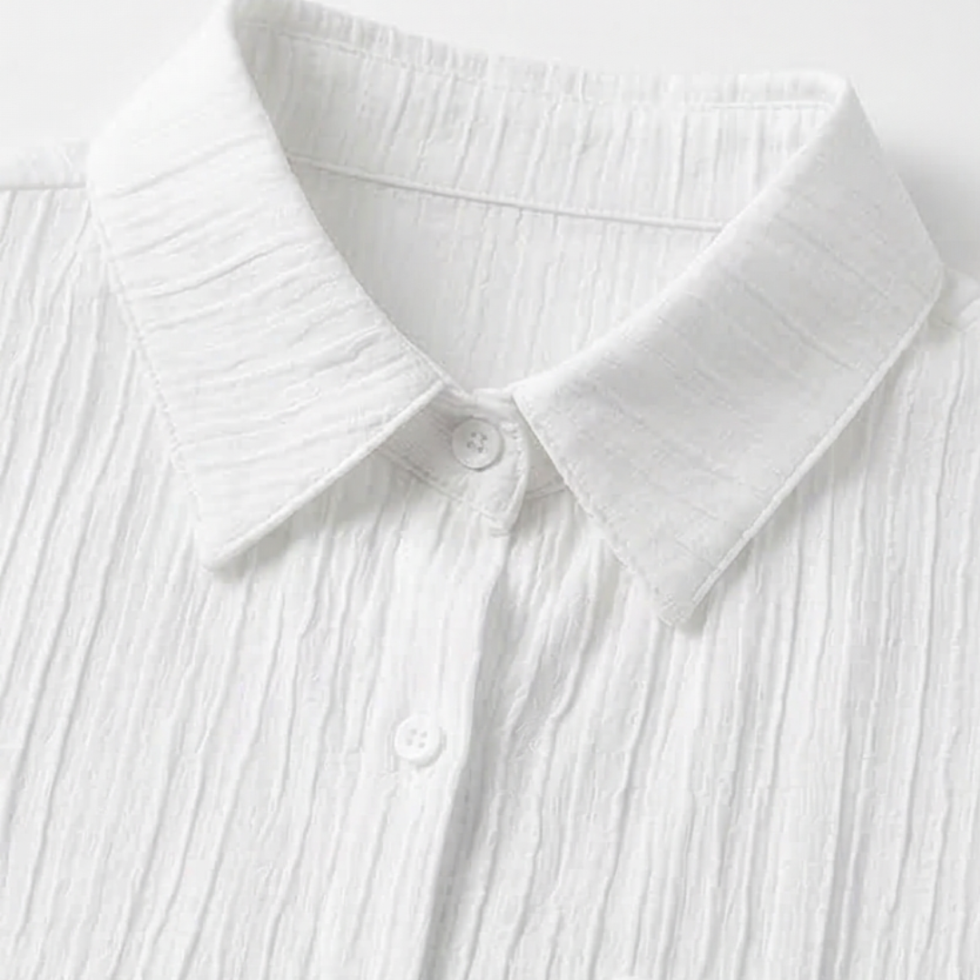 Vivara – Textured Crinkle Button-Down Shirt