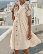 Kamberly | Balloon Sleeve Midi Dress
