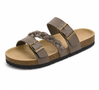 Caiden - Braided Leather Cork-Style Sandals