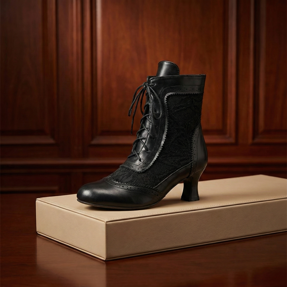 Duvall Lace Heeled Boots