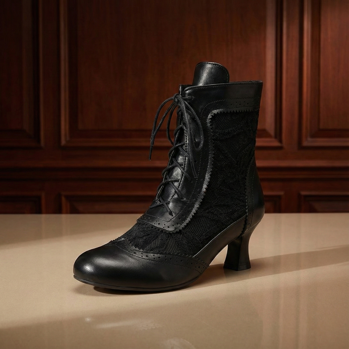 Duvall Lace Heeled Boots