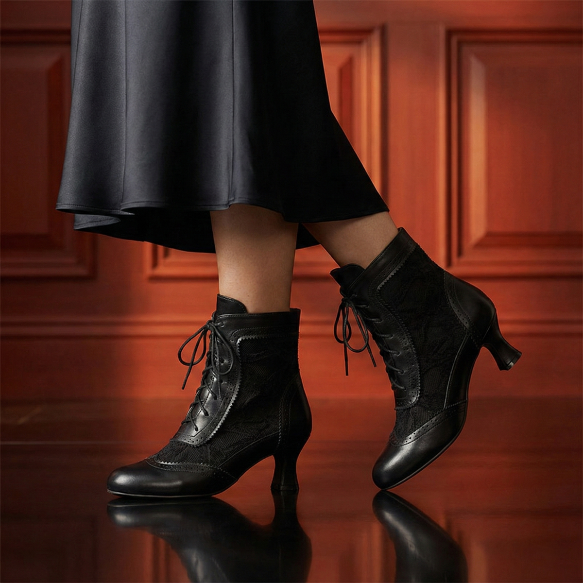 Duvall Lace Heeled Boots