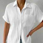 Vivara – Textured Crinkle Button-Down Shirt