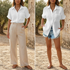 Vivara – Textured Crinkle Button-Down Shirt
