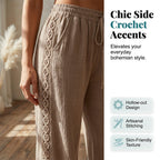 Mila | Lightweight Pants with Lace Details and Elastic Waistband
