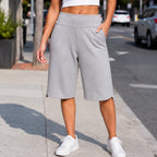 Brisella – Knee Length Wide Leg Cooling Shorts with Pockets for Women