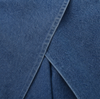 Velara – Asymmetric Wrap-Front Knee-Length Denim Look Bermuda Shorts